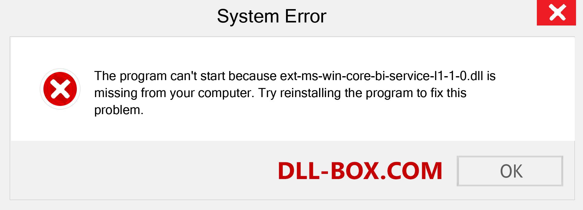  ext-ms-win-core-bi-service-l1-1-0.dll file is missing?. Download for Windows 7, 8, 10 - Fix  ext-ms-win-core-bi-service-l1-1-0 dll Missing Error on Windows, photos, images
